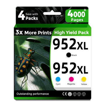 952XL Ink Cartridge Combo Pack Replacement for HP 952 HP952 XL HP952XL for Officejet Pro 8710 7740 8720 8702 8210 7720 8715 8730 8740 8216 8725 8200 Printer(Black Cyan Magenta Yellow?chip Version:AB9)