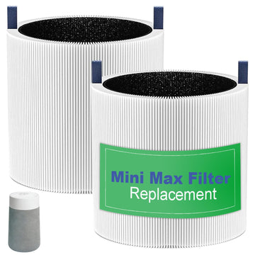 2 Pack Mini Max Replacement Filter Compatible with Blueair Blue Pure Mini Max Air Purifiers, HEPA H13 + Activated Filter FMINI Filter
