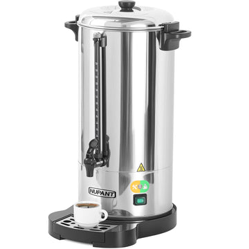 NUPANT Commercial Coffee Urn 100 Cup/15L Coffee Dispenser with Upgraded Percolator, 304 Stainless Steel Hot Water Urn Beverage Dispenser with Keep Warm Mode, Large Coffee Maker for Catering Party