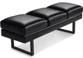 Furmax Waiting Room Chairs Faux Leather Office Guest Chair, 59.6 Inches Conference Room Chairs 3 Seats Upholstered Reception Bench, Lobby