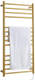 Electric Heated Towel Rail Bathroom Drying Rack Bathroom Towel Rack 304 Stainless Steel Towel Rack Shelf,Gold,Plugin