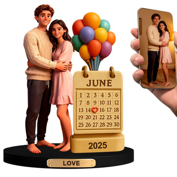 HSAEANZL Custom Couple Portrait,Personalization Cartoon Theme Figurine