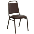 Flash Furniture Hercules Trapezoidal Back Stackable Banquet Chair, Brown, Set of 1, Brown Vinyl/copper Vein Frame