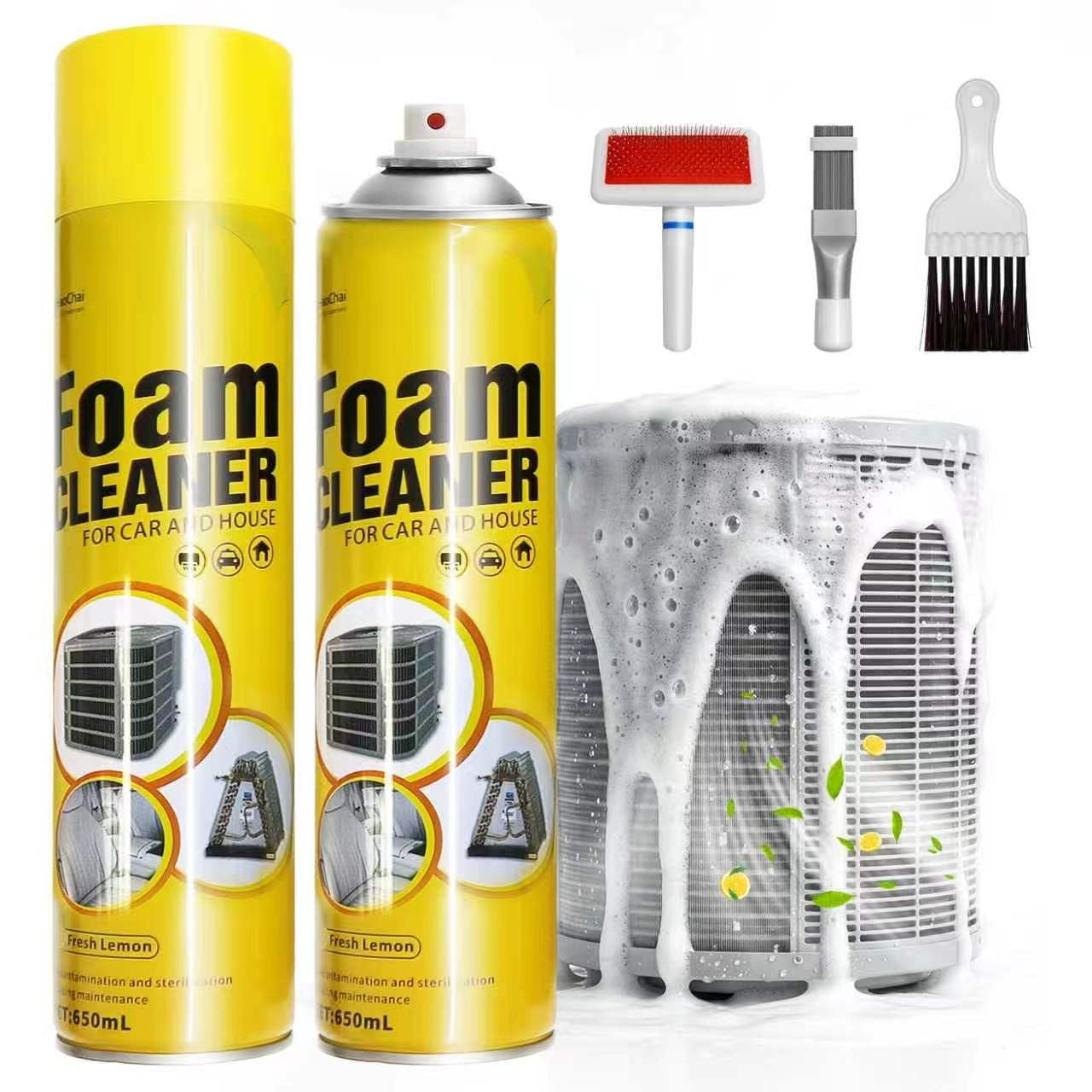 YIYAO Foam Blaster AC Coil Cleaner for AC Unit Kit, Include 3-Piece Set of Air Conditioner Condenser Fin Cleaning Brush Coil Cleaning Brush