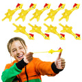 Novelty Place 10 Pcs Slingshot Chicken Flying Finger Toys - Stretchy Rubber Flick Chicks Shooting Game for Kids - Stress Relieve Fidget Toy, Party Favors & Easter Gift