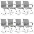 Dm Furniture Conference Room Chairs Set of 8, Waiting Room Chairs with Arms, Faux Leather Reception Chairs No Wheels, Office Guest Chairs with