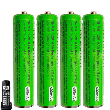 4 Pack NI-MH AAA Rechargeable Battery for Panasonic, 1.2V 400mah AAA Rechargeable Batteries for Panasonic Cordless Phones Handset, Remote Controls, Electronics