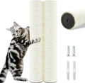 Cat Scratching Post Replacement Pole, 2 PCS 15.7in Cat Tree Replacement Post, Natural Sisal Cat Tree Replacement Parts with M8 Screws, Cat Scratch Post for Refurbishment (15.7in/40cm)