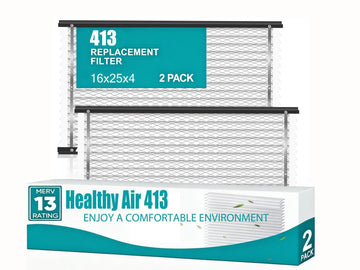 [2-Pack] 413 Replacement Filter Compatible with AprilAire Whole House Air Purifier MERV 13 for Whole House Air Purifiers Replacement Filter for Model 1410 1610 2410 2416 3410 4400,16x25x4