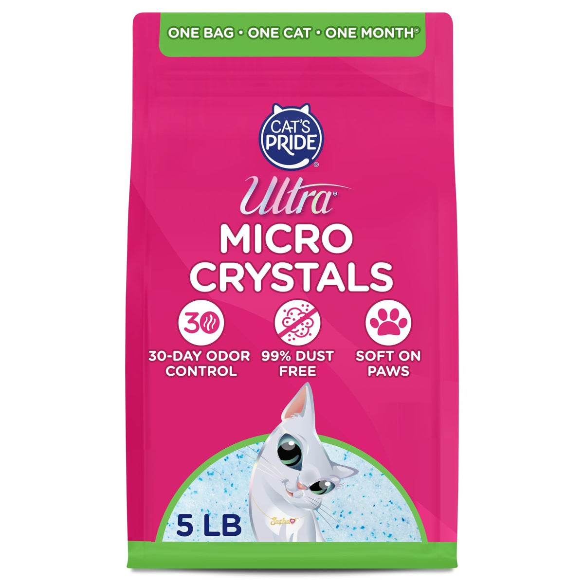 ULTRA MICRO CRYSTALS UNSCENTED PREMIUM NON-CLUMPING CAT LITTER, 5-LB BAG