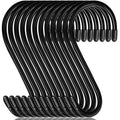 DINGEE 12 Pack 6 Inch Large S Hooks, Heavy Duty Vinyl Coated Non-Slip Metal Black Hooks for Hanging, Closet Kitchen Bathroom Garden Hooks for Pots Pans Clothes Plants Jeans Towels