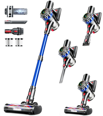 HFFLH Cordless Vacuum Cleaner, 600W 50Kpa 65Mins Cordless Stick Vacuum with Self-Standing, Touch Screen, Anti-Tangle Wireless Vacuum, Vacuum Cleaners for Home/Pet Hair/Carpets/Hardwood Floor