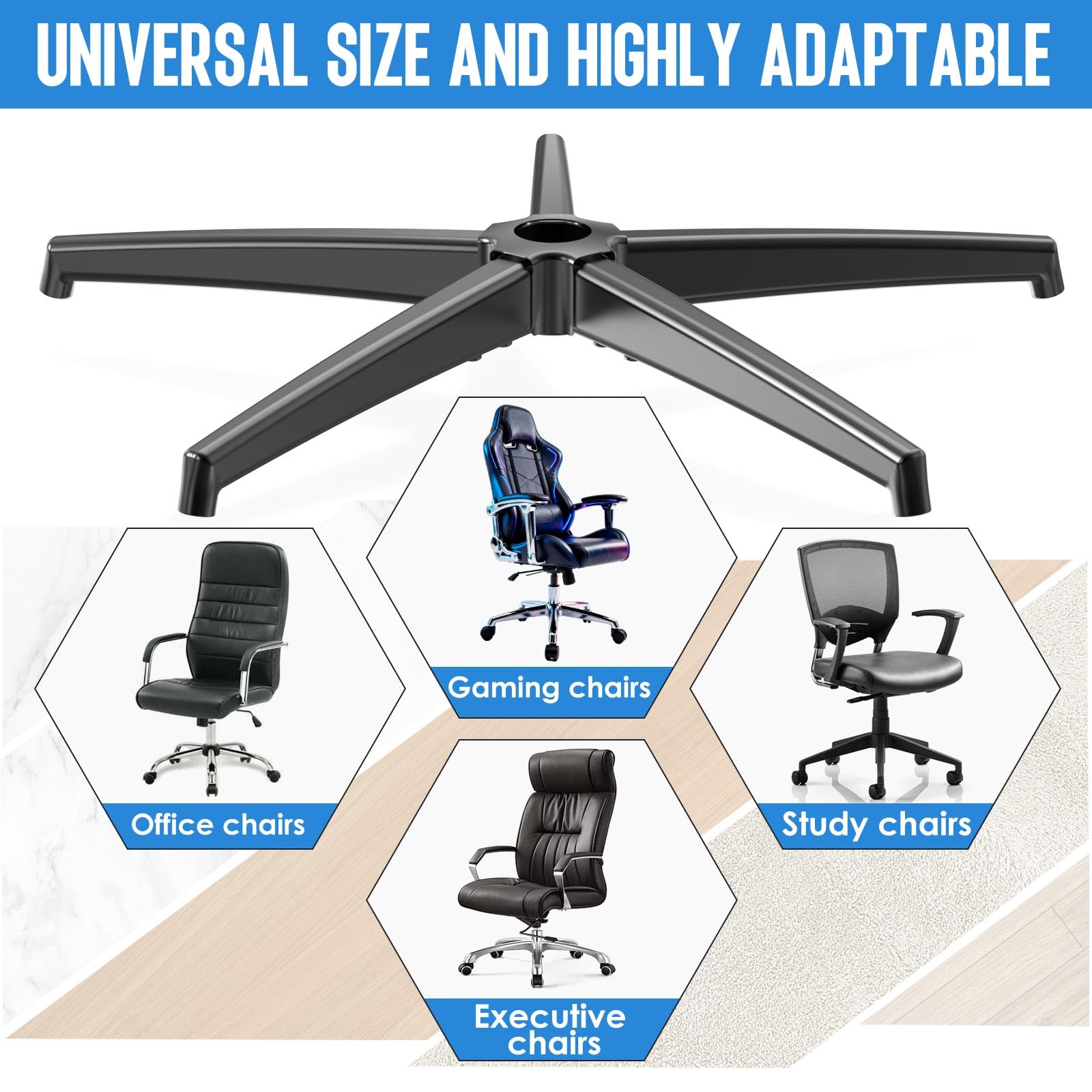 Hareon Office Chair Base,office Chair Base Replacement,3300 Lbs(black)