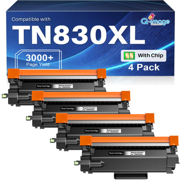 TN830XL TN830 TN-830 Toner Cartridge Compatible Replacement for Brother TN830 XL/V/R TN 830 XL TN-830XL 830 Toner Use with HL-L2460DW DCP-L2640DW MFC-L2820DW MFC-L2900DW HL-L2400D Printer (4 Black)