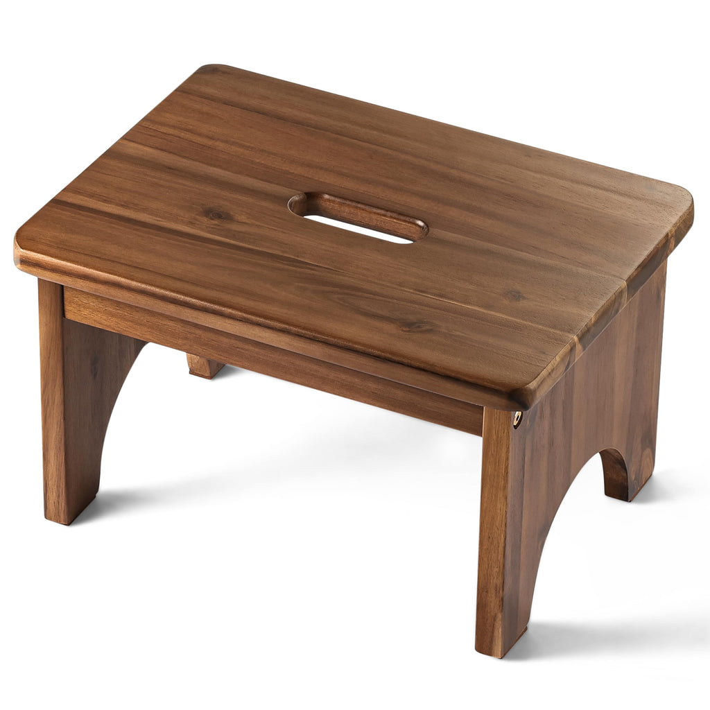 Fanatu Wooden Step Stool, 9in One Step Stool for Adults, Wooden Beside Step Platform with 550 Load Capacity, Heavy