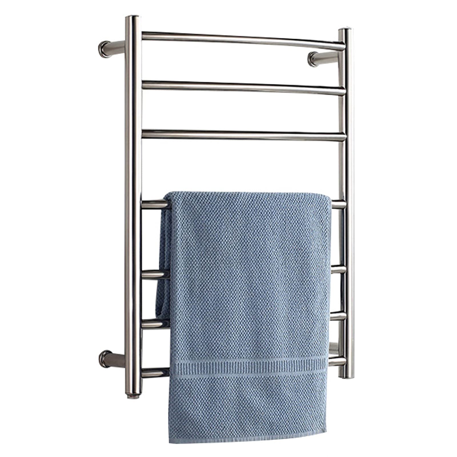 Heated Towel Rack Radiator, 7 Bars Electric Towel Warmer Bathroom Drying Rack, Polished Stainless Steel Heated Towel Rail, Energy Efficient 65W, Wall Mounted, 700X520x125mm,Hardwired (Plug in)