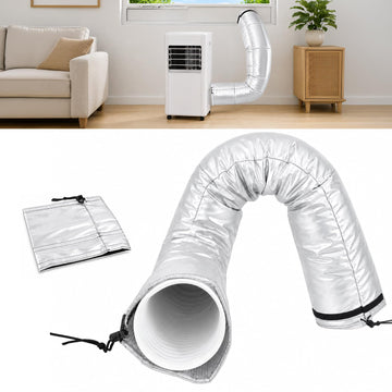 Portable AC Hose Insulation Sleeve, Heat Insulation Cover Wrap for 5" & 5.9" Exhaust Hose, Triple-Layer Reflective Material, Portable AC Vent Sleeve for Window Seal, Tool-Free Installation