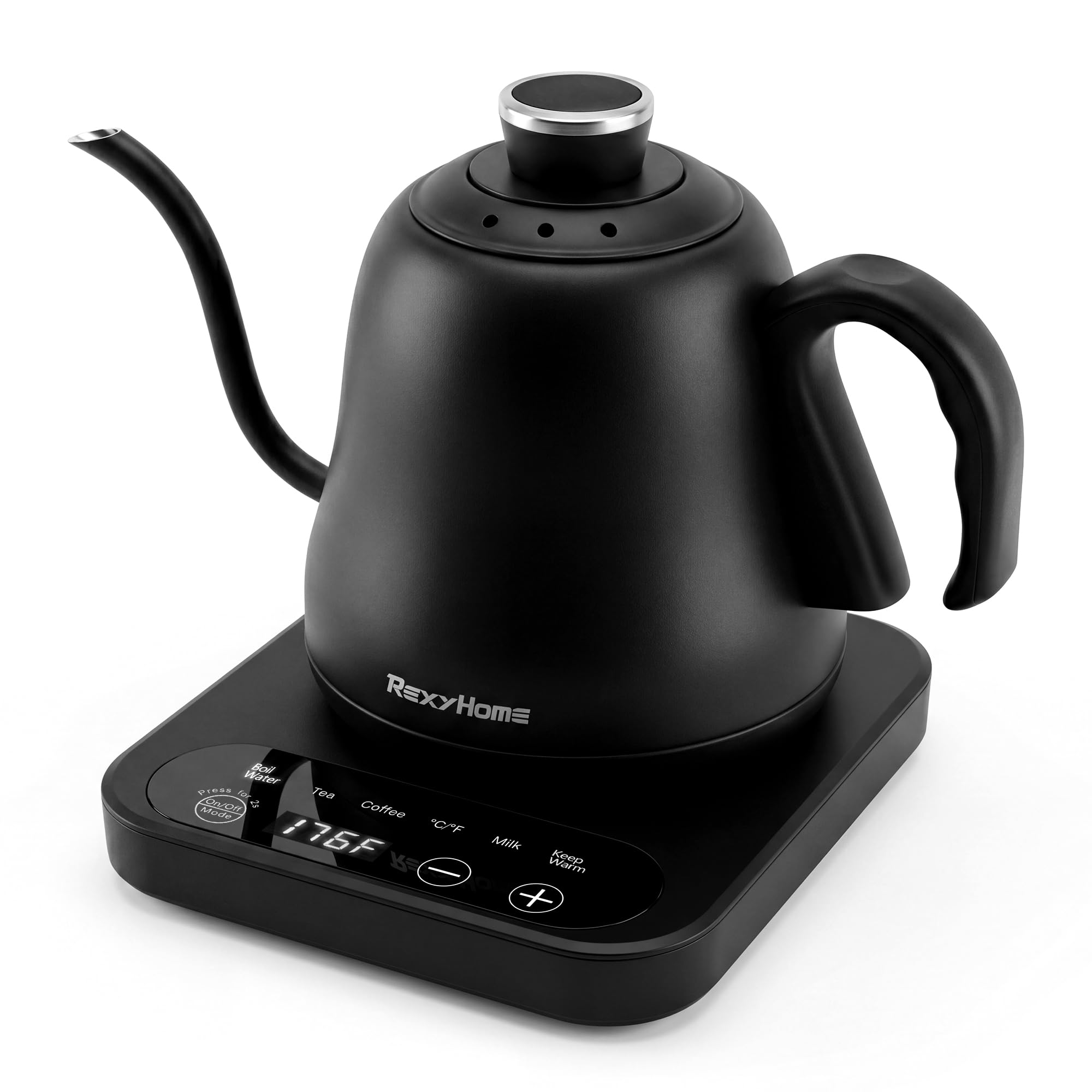 Gooseneck Electric Kettle Temperature Control: ±1? Precision, 316L Stainless Steel Inner, Pour Over Kettle for Coffee & Tea, 1000W Quick Heating, Auto Shut-Off & Boil-Dry Protection, 0.8L/27oz