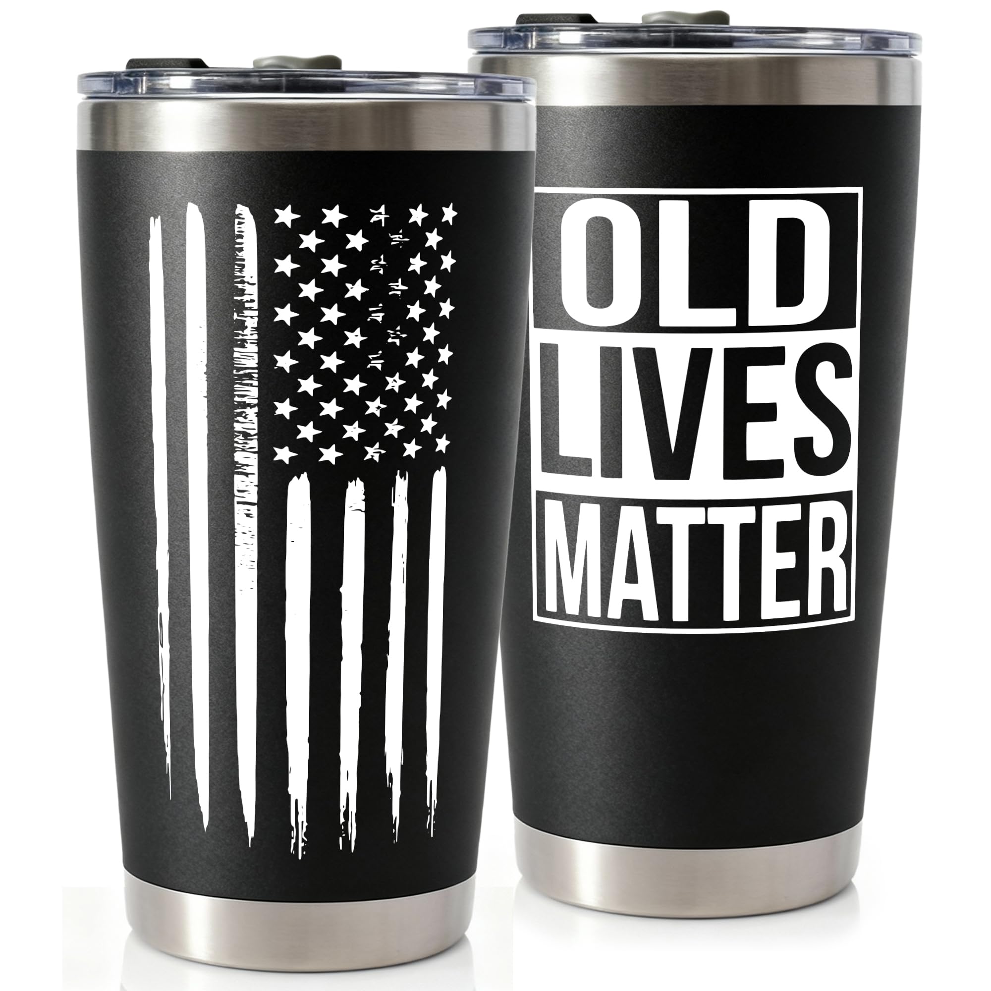 Fathers Day Gift for Dad from Daughter, Son - Gag Gifts for Men - 30th, 40th, 50th, 60th Birthday Gifts for Men, Him - Dad Birthday Gifts, Old Man Gift, Old Lives Matter Tumbler 20oz