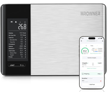 MrOwner Food Kitchen Scale with Nutritional Calculator, Smart App, 22lb