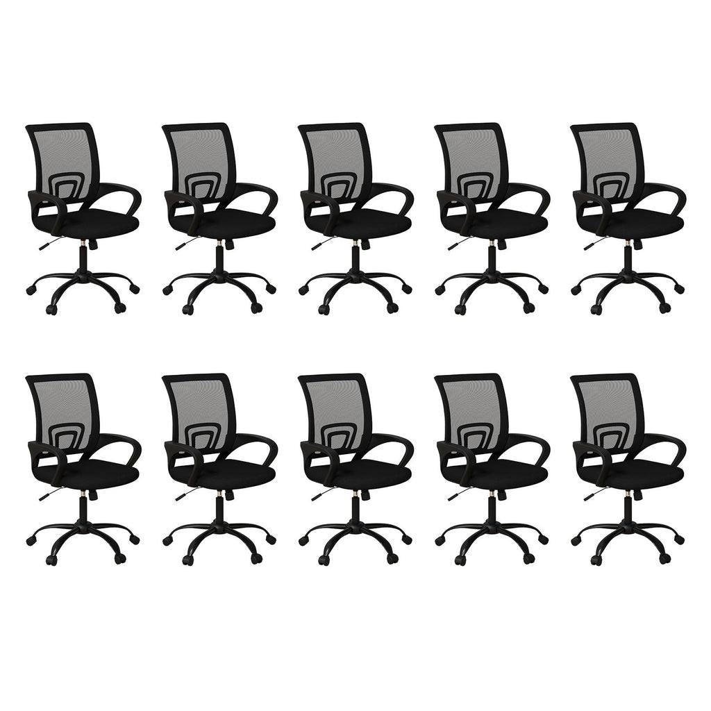 Bonzy Home Ergonomic Conference Room Chairs Set of 10, Rolling Office Chairs with Wheels, Mesh Computer Desk Chair with 360°swivel, Height