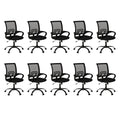 Bonzy Home Ergonomic Conference Room Chairs Set of 10, Rolling Office Chairs with Wheels, Mesh Computer Desk Chair with 360°swivel, Height