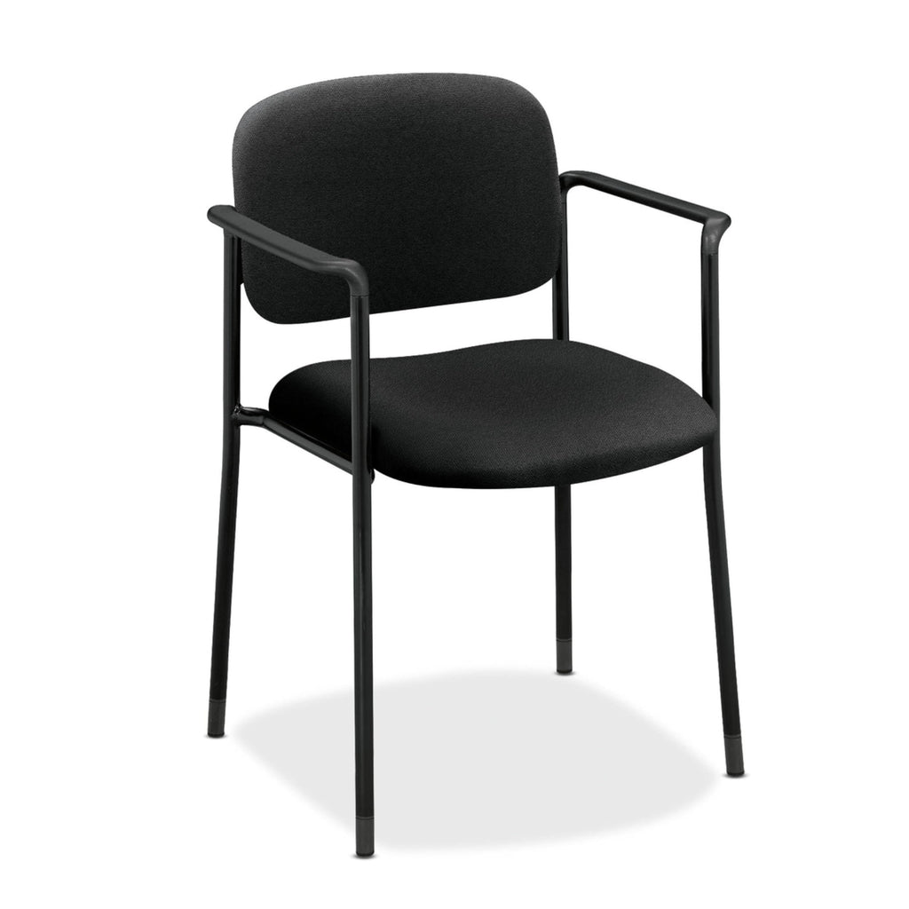 Hon Scatter Guest Chair with Arms, Fabric Office Chairs, Black, Black - Fabric Back - with Arms