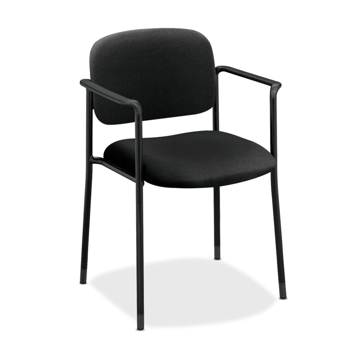 Hon Scatter Guest Chair with Arms, Fabric Office Chairs, Black, Black - Fabric Back - with Arms