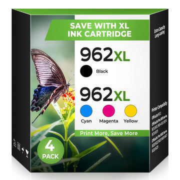 962XL Ink Cartridges for OfficeJet Pro 9010 9020 9015 9018 9025 Compatible for HP 962XL Ink Cartridges Combo Pack 962 Ink Replacement for Office Jet Pro 9015 9010 9020 9018 9025 9012 Printer (4-Pack)