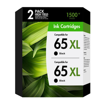 65 65XL Black Ink Cartridges Replacement for HP 65XL Black Ink Cartridge Work for Envy 5055 DeskJet 3755 3700 3772 2600 3752 Envy 5000 5052 5070 Printer High Yield Black 2-Pack