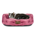 ClevaHome Cat Dog Bed for Small Pets up to 15lbs - Round Cat Beds for Indoor Cats, Machine Washable Comfortable Pet Bed for Puppy and Kitten with Non-Slip Bottom (Plum Pink)