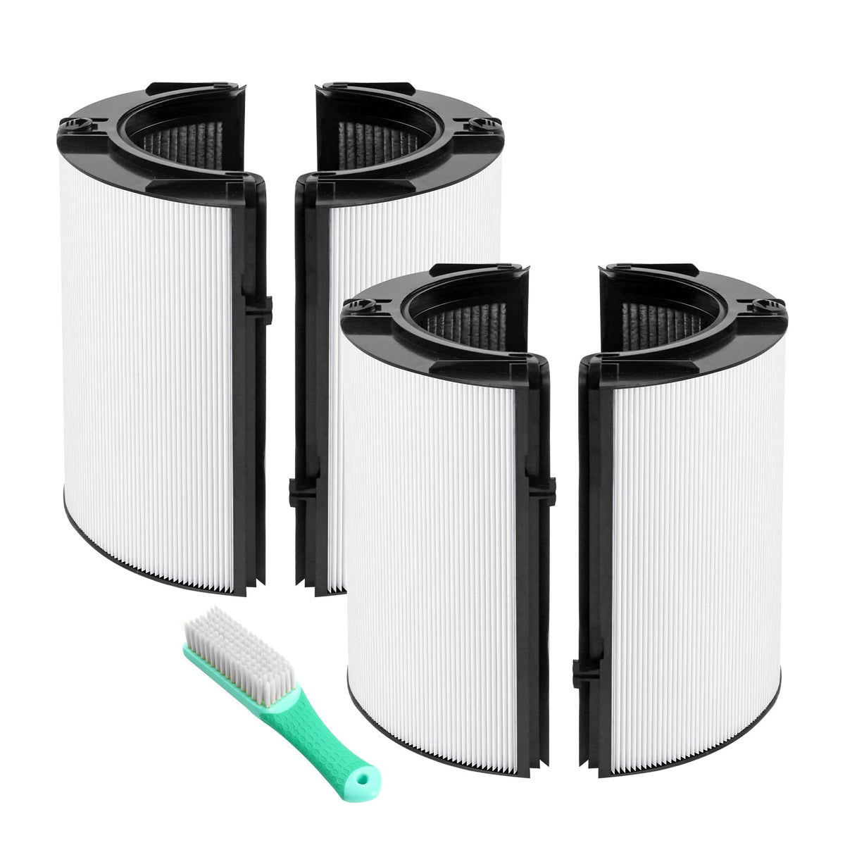 360° Combi Glass Efficient and Activated Carbon Filter Fit For Dyson TP07 HP07 TP10 HP10 TP06 HP06 TP04 HP04 PH01 PH02 PH03 PH04 TP09 HP09 Air Purifier, 2-in-1 Replacement Filter, 2 Pack
