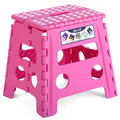 Delxo Folding Step Stool 13 Inch,300 Lbs Step Stool for Adults Pink