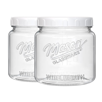Dwbligt Half Gallon Glass Jar with Lid, 64 Oz Mason Jar for Pantry Storage