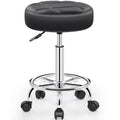 Brick Attic Rolling Stool with Wheels, Pu Leather Small Office Chair with Foot Rest,versatile Adjustable Swivel Stool for Tattoo Massage Salon