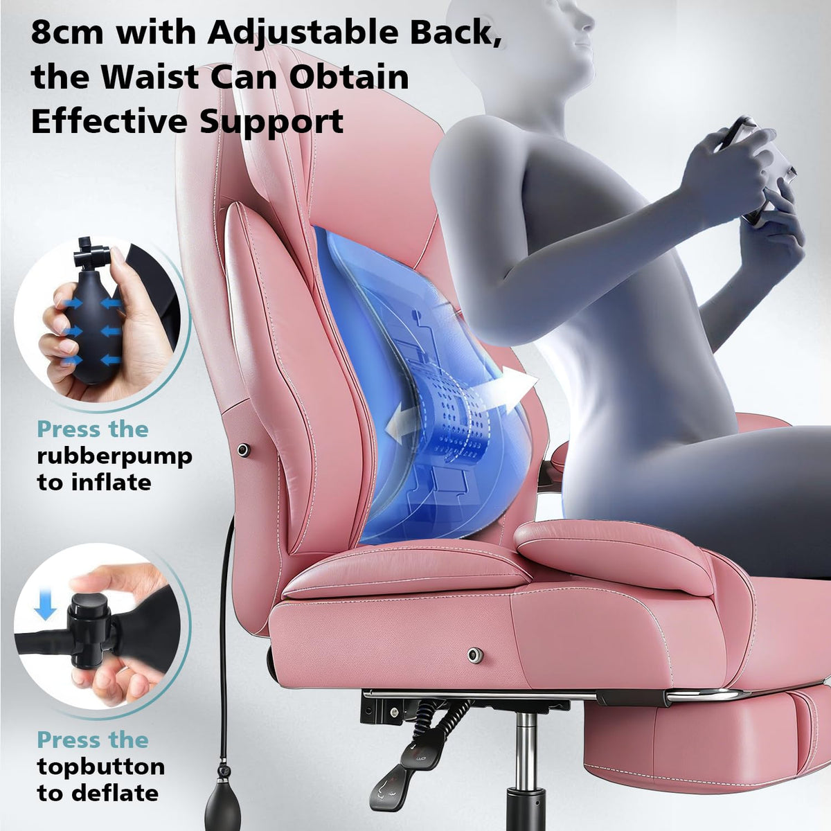 Wailor 600lbs Big and Tall Office Chair for Heavy People,heavy Duty Comfy Executive Office Desk Chair with Adjustable Lumbar Support,high Back