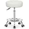 Brick Attic Rolling Stool with Wheels, Pu Leather Small Office Chair with Foot Rest,versatile Adjustable Swivel Stool for Tattoo Massage Salon
