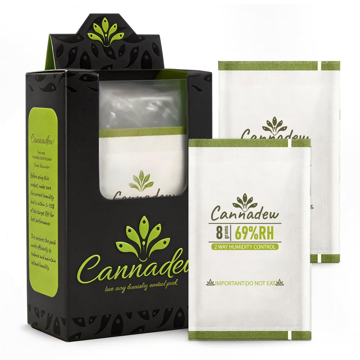 69% RH, 8g (15 Pack) Cannadew Humidity Packs Two-Way Humidity Control Pack – Moisture Absorbers & Hydration Packets for Storage