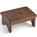 Fanatu Wooden Step Stool, 6.5'' One Step Stool for Adults, 550 Lbs Capacity, 6.5in Height, Rich Walnut
