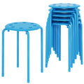Vecelo 6-piece Stacking Stools, 17.7 Inch Standard Height, Portable Stackable Colorful Decoration Stools for School Classroom and Office Use,