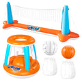 JOYIN Pool Toys Games Set-Inflatable Pool Float Set Volleyball Net & Basketball Hoops, 2 in1 Floating Swimming Game Toy, Volleyball Swimming Pool Game for Kids and Adults, Backyard Beach Summer Toys