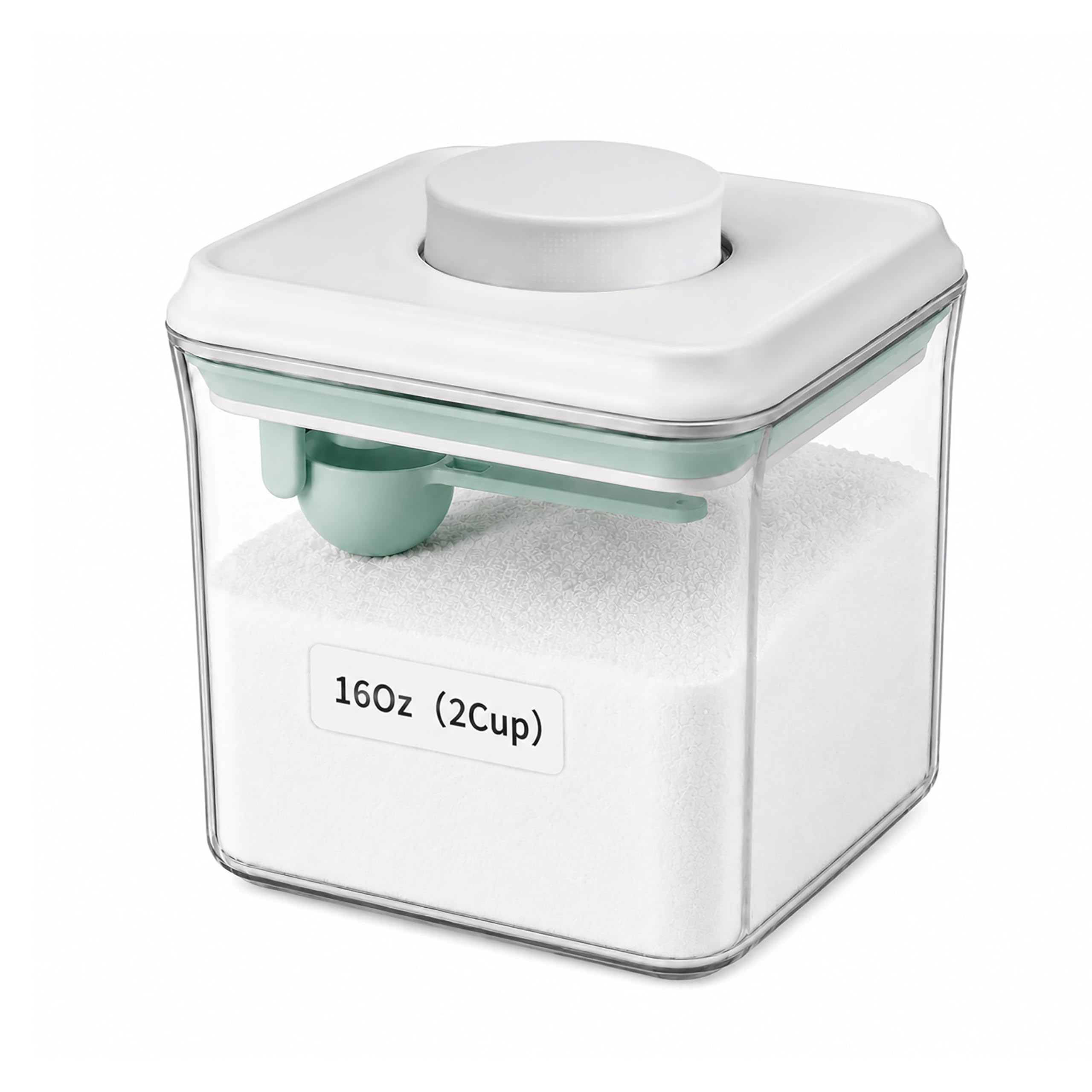 POP Spice Baking-soda Small Airtight-Containers - 2Cup(0.5Qt/500Ml) Clear Jar | 1/2 Tablespoon Scoop | For Baking Soda, Powder, and Snacks