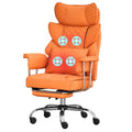 Dyhome 500 Lbs Kneading Massage Office Chair with Foot Rest Reclining, Orange
