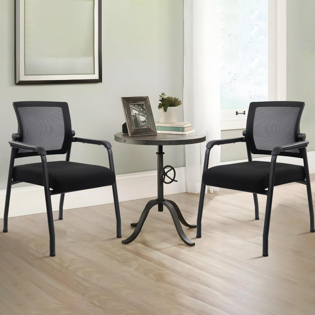 Klasika 2pack Waiting Room Chairs with Wheels, Adjustable Mesh Backrest, Desk Chair with Ergonomic Lumbar Support and Thickened Seats Cushion