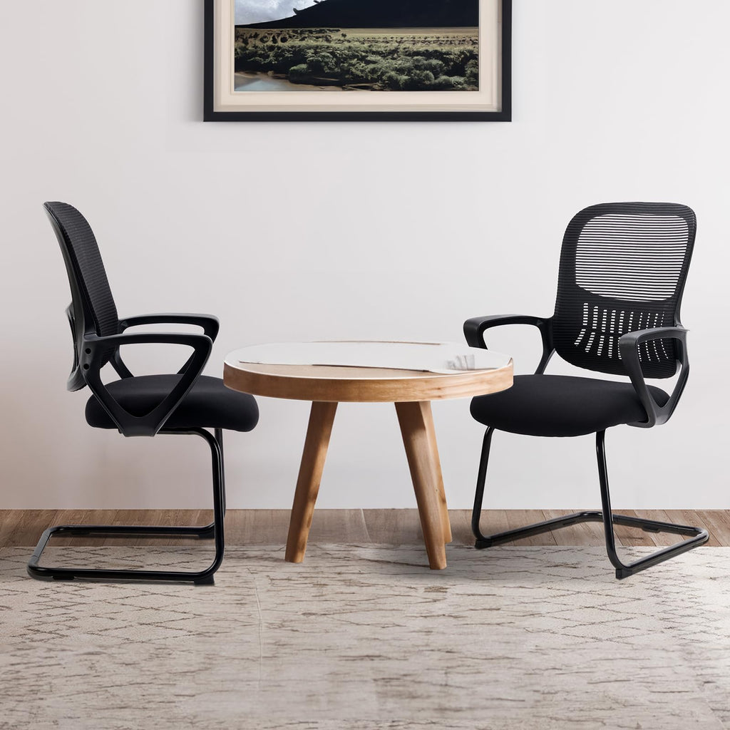 Dumos Office Desk Chair Set of 4, Mesh Computer Chairs, Lumbar Support, Dark