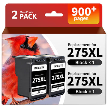 PG-275XL Replacement for Canon 275 Black Ink Cartridge, High Yield Ink for Canon TR4720 TR4700 TS3722 TS3720 TS3700 TS3500 TS3522 Printers, 2-Pack Black