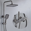 Shower System Gray Digital Display Shower Set with Waterfall Tub Spout Bathroom Mixer Shower Fixtures with Rain Shower Head,3 Mode Handheld Spray and 2 Function Bidet Sprayer