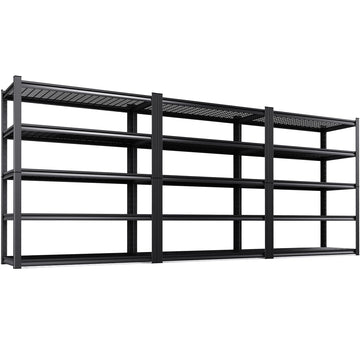 AOAORGG Set of 3 Heavy Duty Garage Shelving 5T Storage Shelves, Adjustable Metal Shelving Unit, Utility Garage Organizer Shelf for Basement, Pantry, Warehouse, Supermarket, 45.6" Wx19.7 Dx78 H