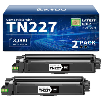 Compatible TN-227BK Toner Cartridge Replacement for Brother TN-227 Black Toner High Yield TN223 for MFC-L3770CDW HL-L3270CDW HL-L3290CDW MFC-L3710CW HL-L3210CW (2 Black)