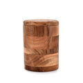 Acacia Wood round wooden storage jar with Lid for Keeping Cookies, Coffee, Flour, Sugar, Rice & Other Dry Foods (4.5" x 4.5" x 6")